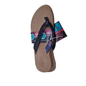 New With Tags Flojos Women's Memory Foam Flip Flops 10 Black